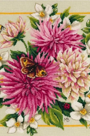Pink Silk Dahlia Cross Stitch Kit By Lanarte Bulk Order
