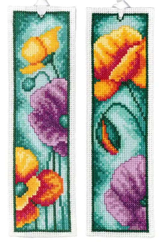 Top Pick Poppies Bookmark Cross Stitch Kit By Vervaco