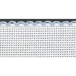 1in / 2.5cm White / Light Blue Edged Aida Band - 1m Time-Limited