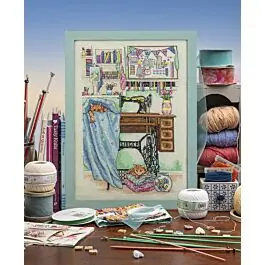 Cross Stitcher Project Pack - issue 393 - Sewing Room - 14 Count Aida Discount