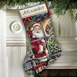 Limited Offer Dimensions Checking His List Kit - D708645 Cross Stitch Kit