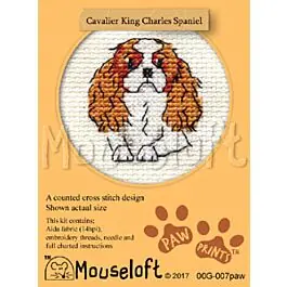 Mouseloft Cavalier King Charles Spaniel Cross Stitch Kit - 00G-007paw No Minimum Order