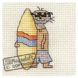 While Supplies Last Mouseloft Surfing Meerkat Cross Stitch Kit - 004-F08stl