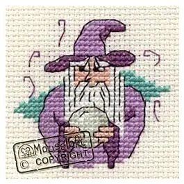 Secure Checkout Mouseloft Wizard and Crystal Ball Cross Stitch Kit - 004-D03stl
