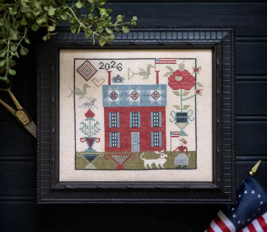 Miss Pilkington's Cottage by Plum Street Samplers Genuine