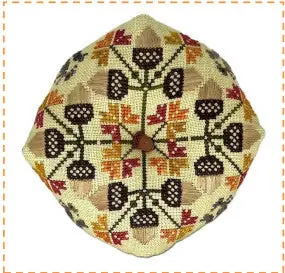 Acorn Biscornu by Praiseworthy Stitches New Arrival