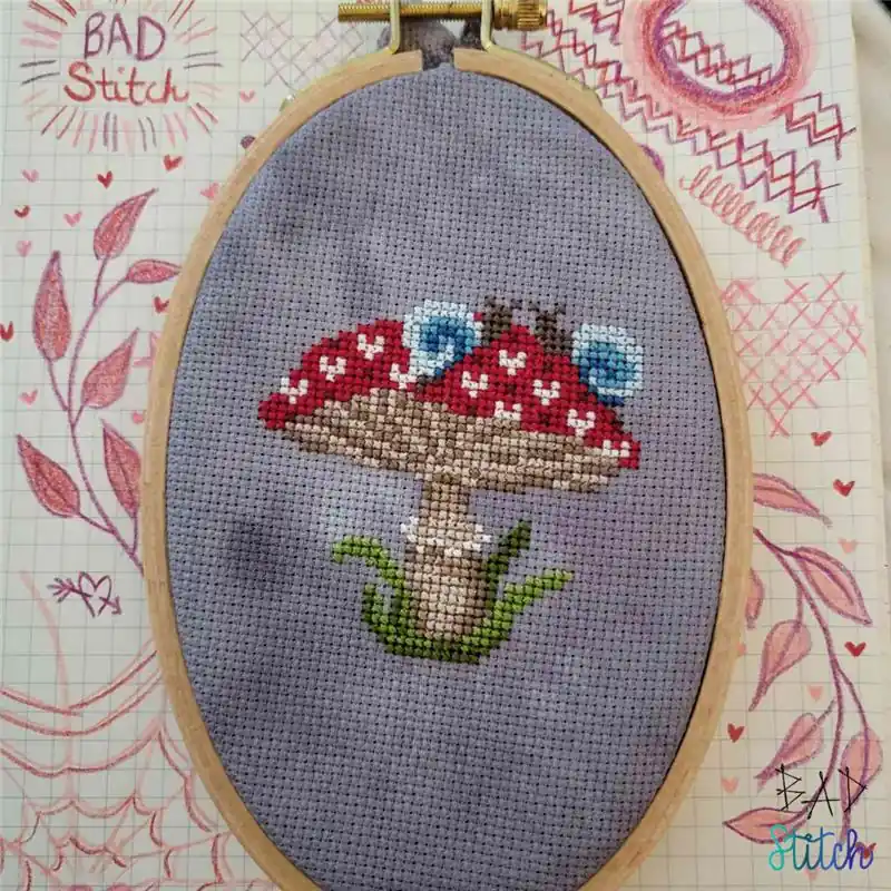 Mushroom Sweethearts by BAD Stitch Same Day Shipping