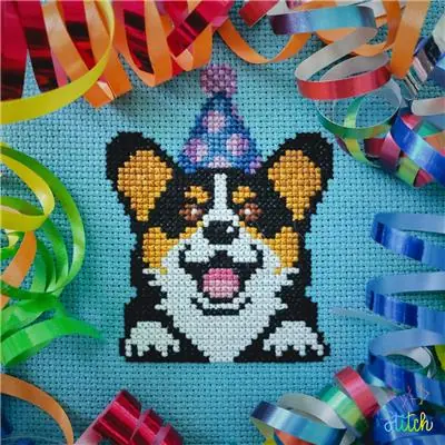 Fan Favorite Birthday Corgi by BAD Stitch
