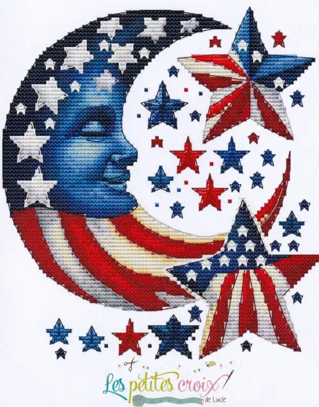 Modern Patriotic Moon by Les Petites Croix