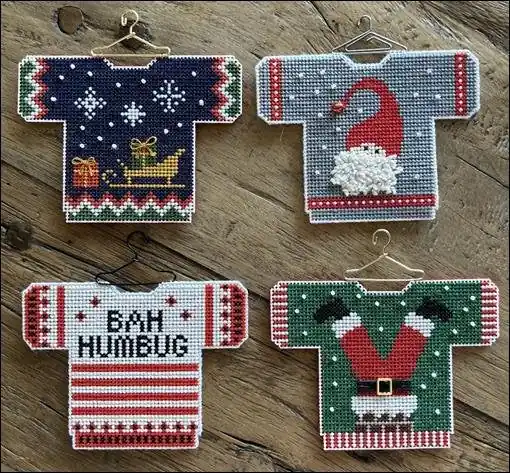 In Demand Collection I Christmas Jumper Ornaments by Haystack Stitching