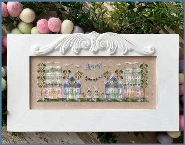 One Day Deal April Mini Village by Country Cottage Needleworks