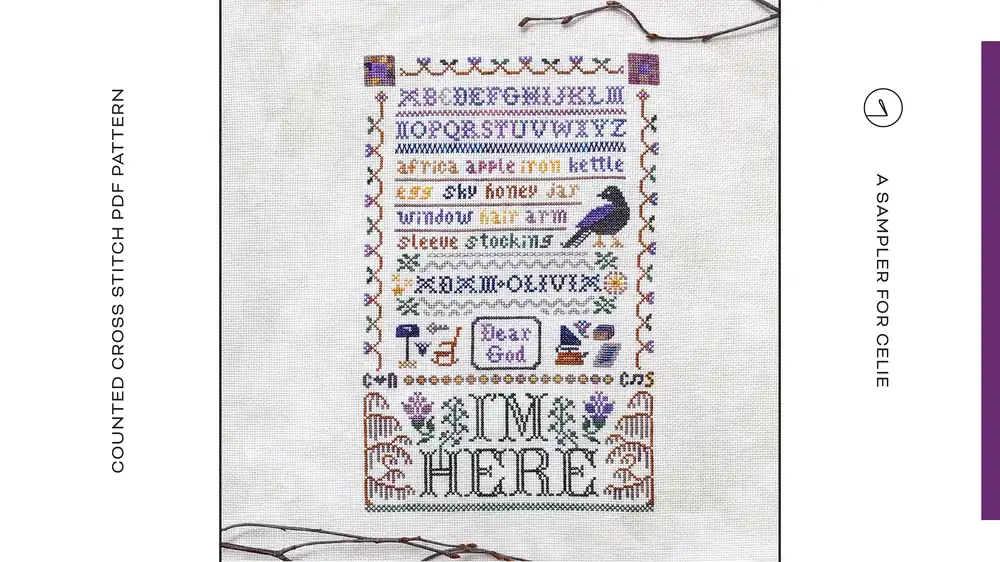 A Sampler For Celie by Shaded Stitchery Price Cut