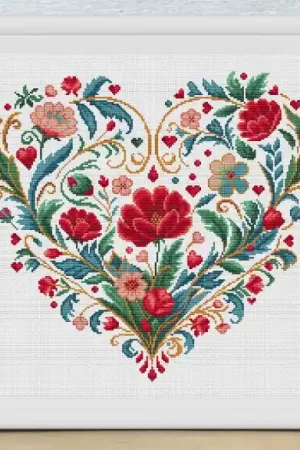 Heart Bloom by Artmishka Cross Stitch Nashville Exclusive Handmade