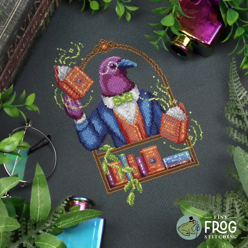Crow Librarian by Fine Frog Stitching Exclusive
