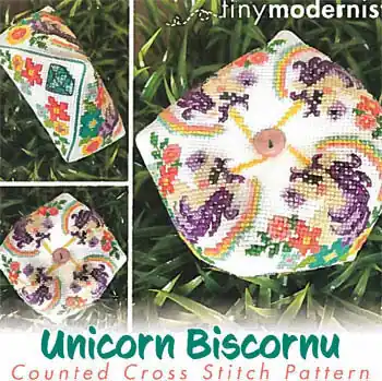 Free Shipping Unicorn Biscornu by Tiny Modernist