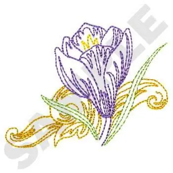 Professional Grade Crocus Embroidery Design
