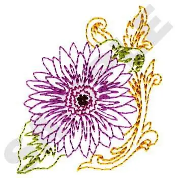 Same Day Shipping Gerbera Daisy Embroidery Design