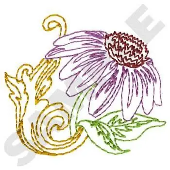 Hassle-Free Returns Purple Coneflower Embroidery Design