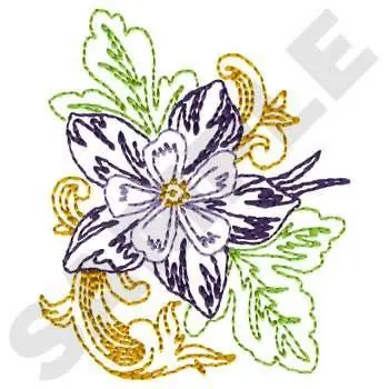 Buy Online Columbine Flower Embroidery Design