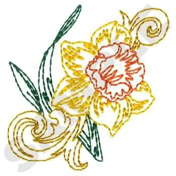 Daffodil Flower Embroidery Design Final Sale