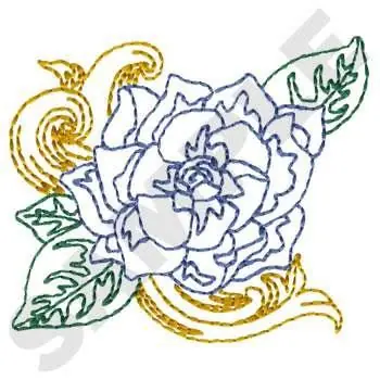 Gardenia Flower Embroidery Design Price Cut