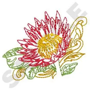 King Protea Flower Embroidery Design Limited Offer