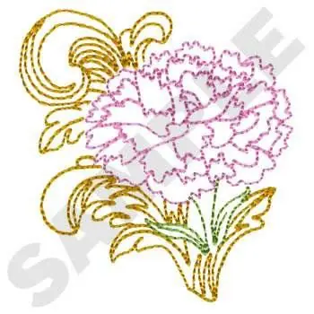 Place Order Carnation Flower Embroidery Design