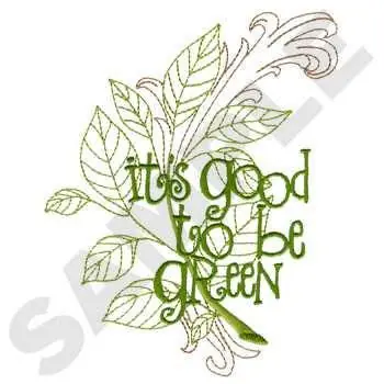 Budget Go Green Embroidery Design