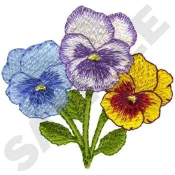Pansy Bunch Embroidery Design Luxury