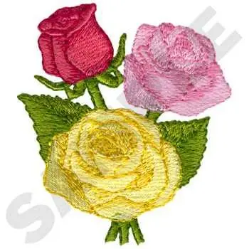 Low Price Rose Bunch Embroidery Design