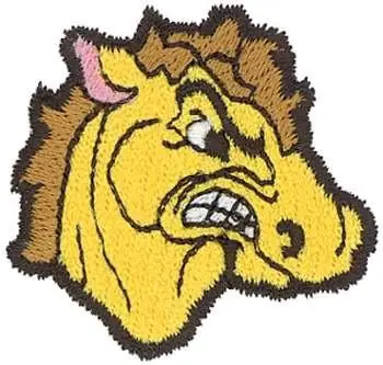 Mustang Head Embroidery Design Crafted