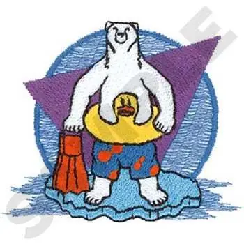 Polar Bear Swimmer Embroidery Design Free Returns