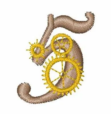 Factory Price Steampunk Gears 5 Embroidery Design
