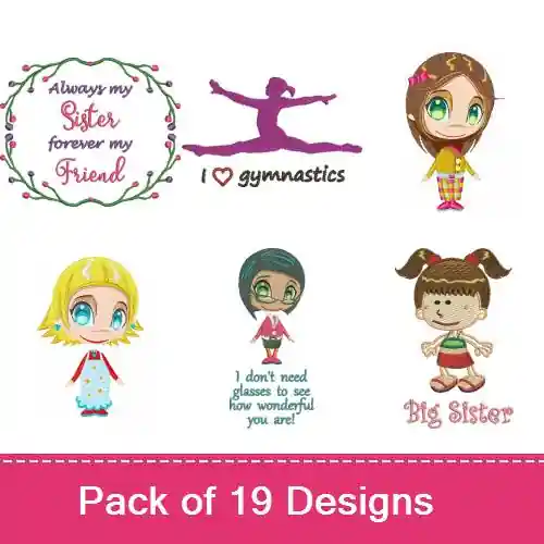 Special Discount Pretty In Pink Embroidery design pack by Jumprope Designs, Embroidery Packs on EmbroideryDesigns.com