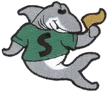 Money Back Guarantee Shark Embroidery Design