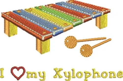 Direct From Factory Love My Xylophone Embroidery Design
