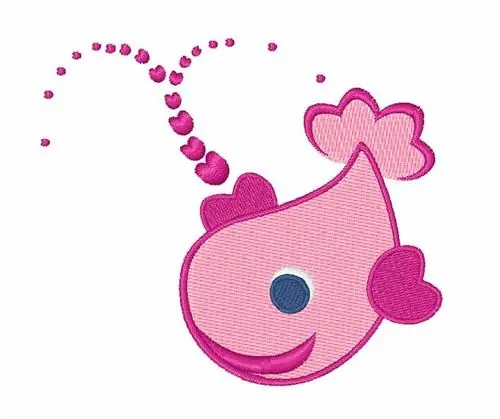 Pink Whale Embroidery Design Super Sale