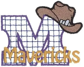 M for Mavericks Embroidery Design Time-Limited