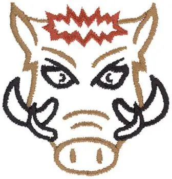 Bargain Wild Boar Outline Embroidery Design