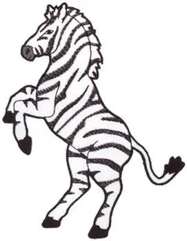 Prancing Zebra Embroidery Design Express Delivery