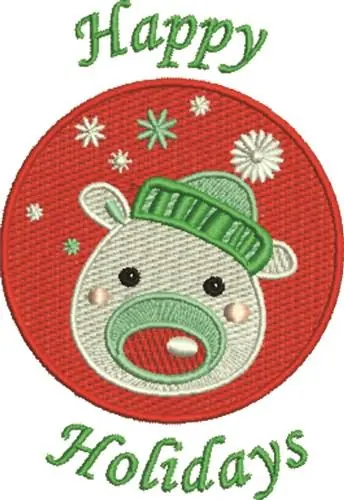 Luxury Happy Holidays Embroidery Design