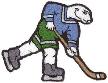 Affordable Polar Bear Hockey Embroidery Design