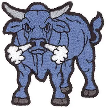 Fresh Stock Bull Mascot Embroidery Design