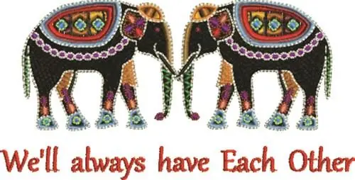 Exclusive Elephant Each Other Embroidery Design