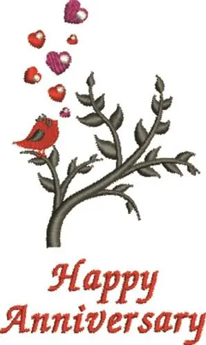 Get Yours Happy Anniversary Embroidery Design