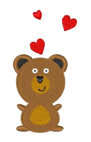 Teddy Bear & Hearts Embroidery Design Grab Now