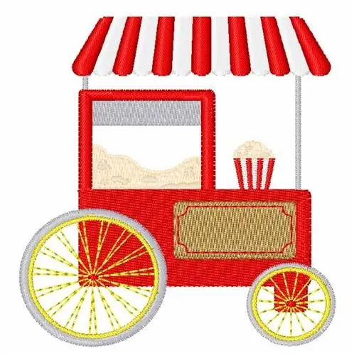 Popcorn Cart Embroidery Design Direct From Factory