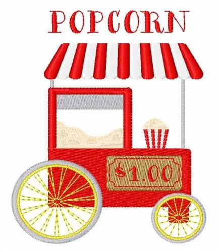 Weekend Sale Popcorn $1.00 Embroidery Design
