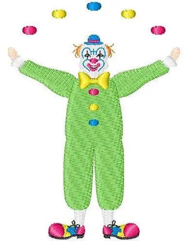 Clown Juggling Embroidery Design Direct From Factory