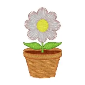 Flower Pot - Daisy Embroidery Design Bargain